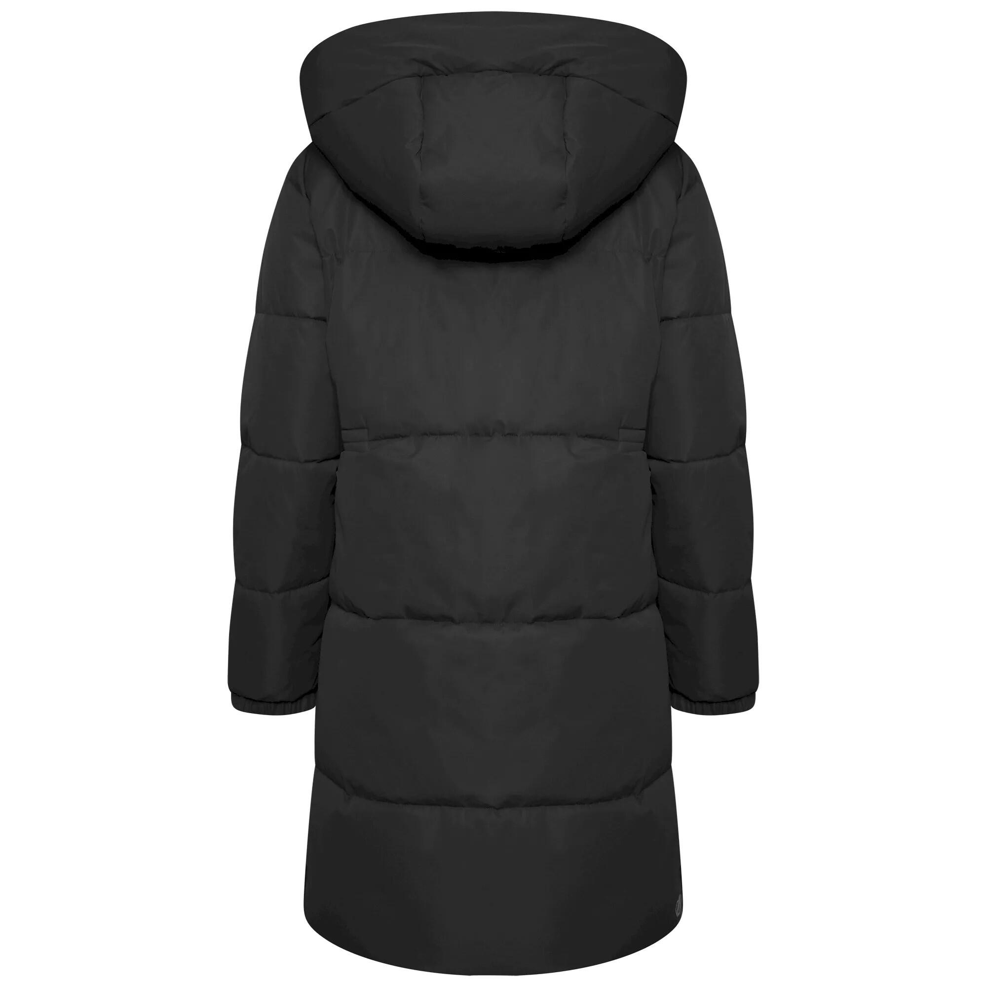 Womens/Ladies Long Length Padded Jacket (Black) 2/4