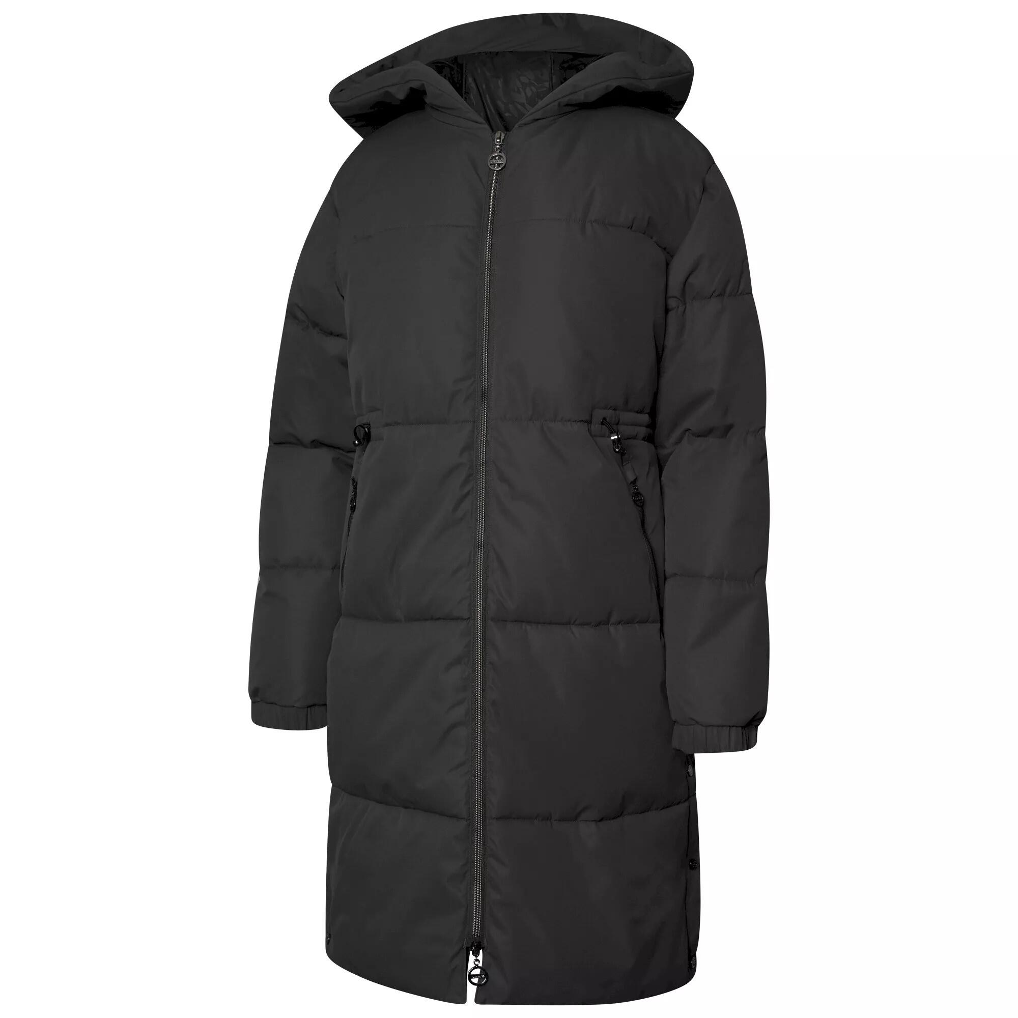 Womens/Ladies Long Length Padded Jacket (Black) 3/4