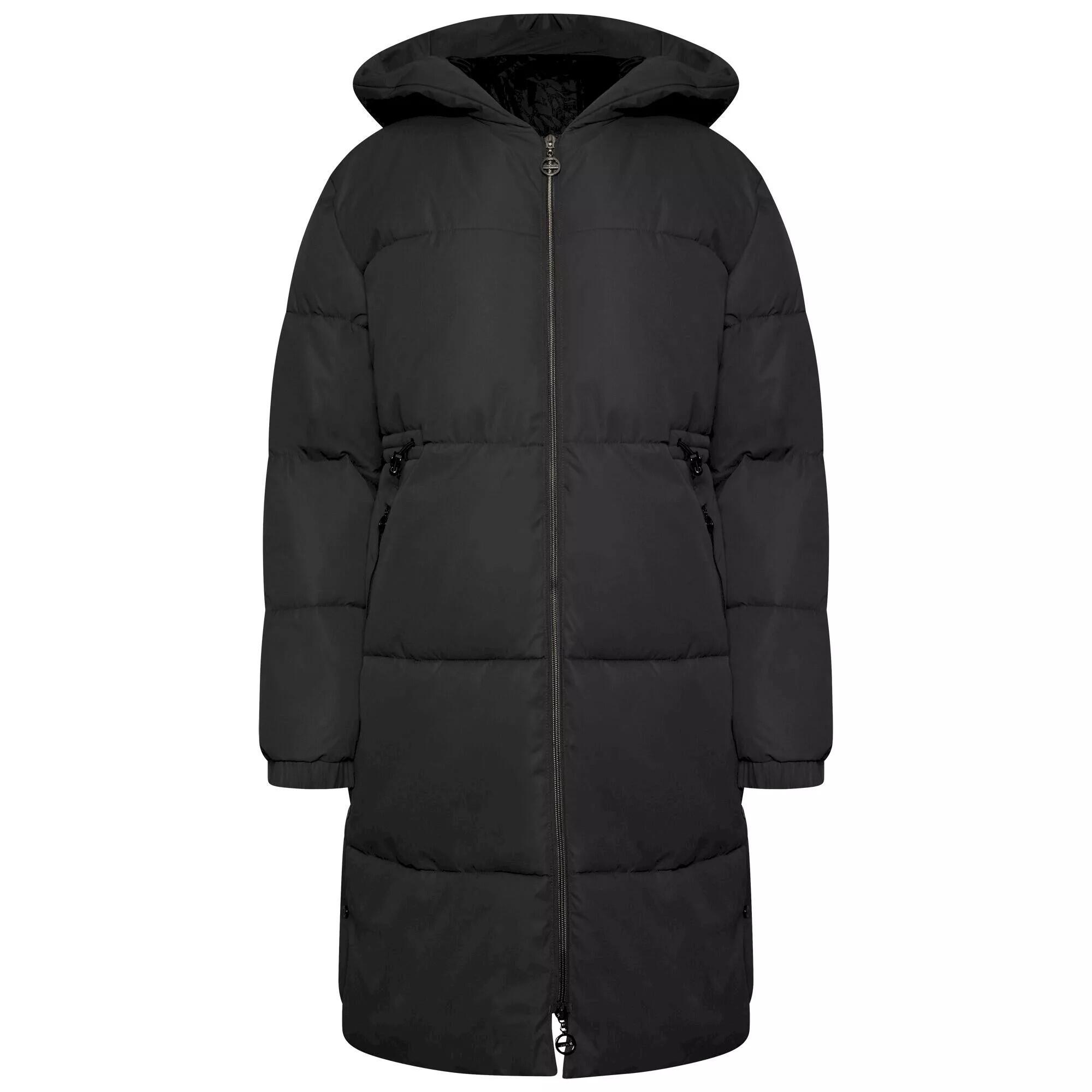 Womens/Ladies Long Length Padded Jacket (Black) 1/4