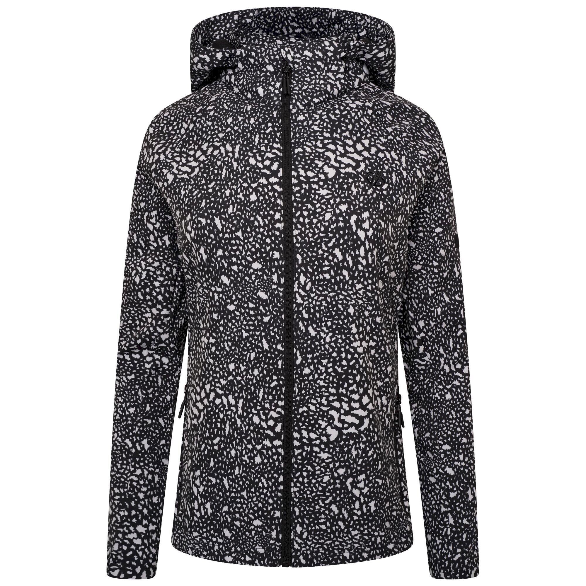 Womens/Ladies Far Out Dotted Soft Shell Jacket (Black/White) 1/5