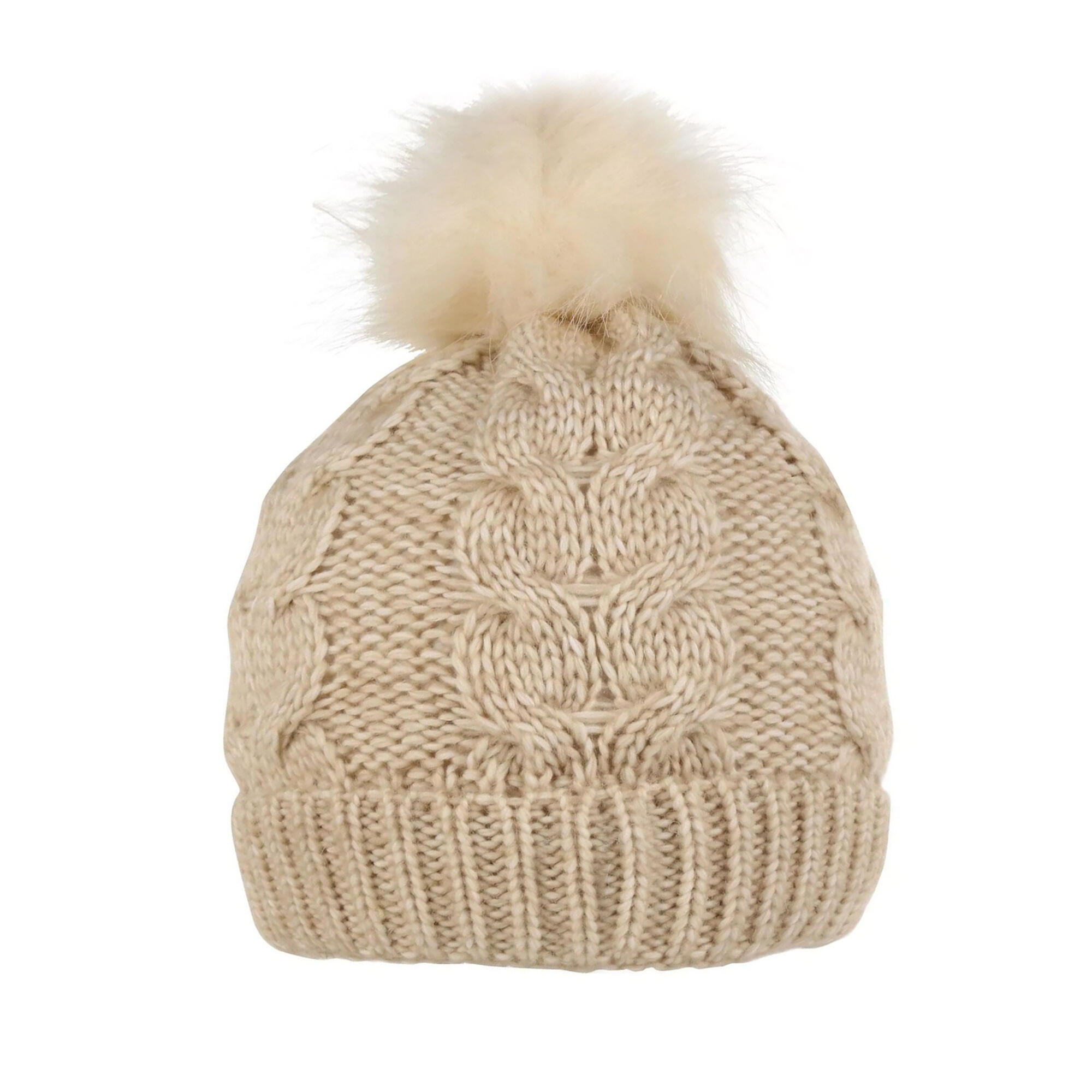 Cappello A Cuffia Pon Pon Donna Regatta Lovella III Vaniglia Chiaro 3/4