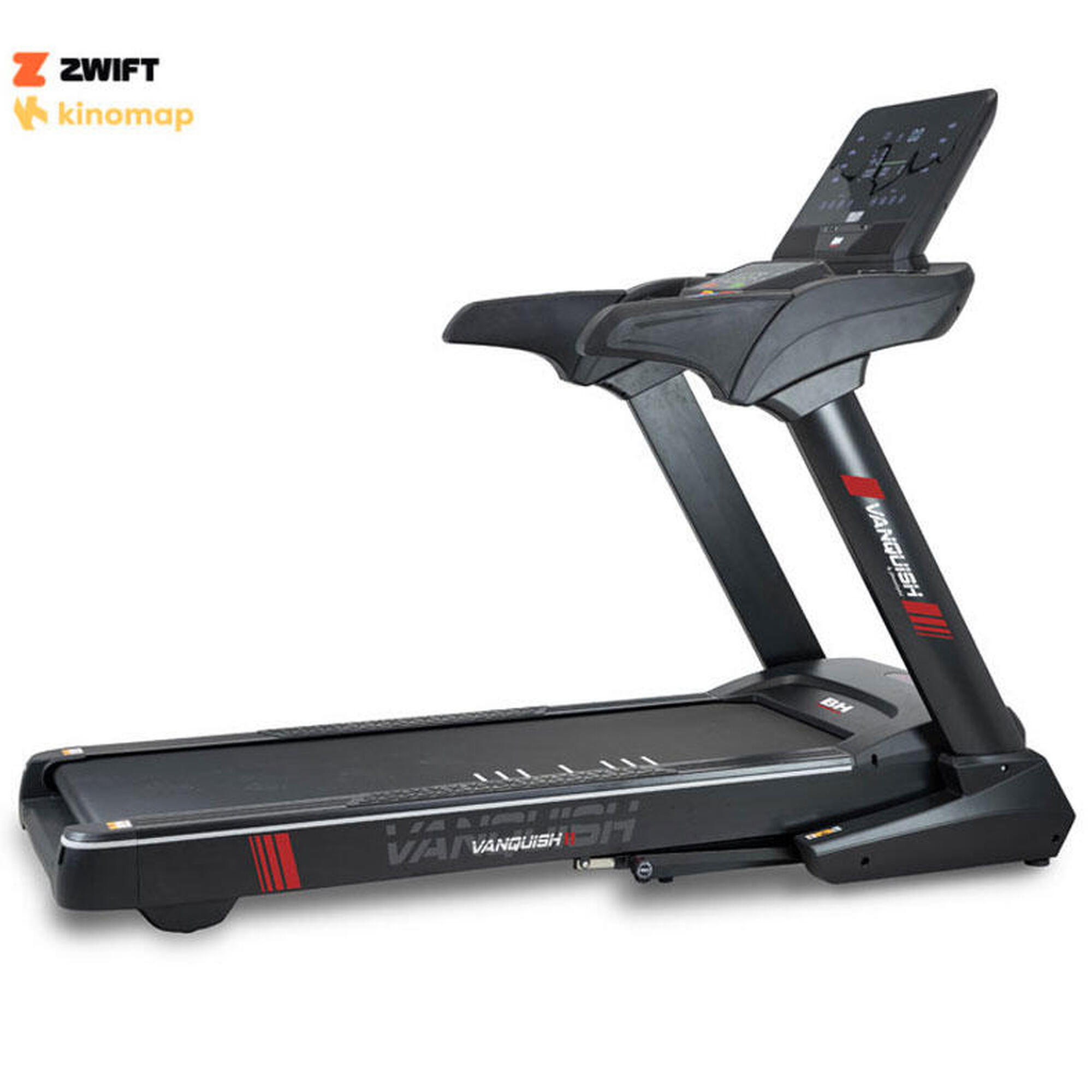Bh Fitness - Tapis De Course - Vanquish Ii - Kinomap,zwift - 22km/h - 150x55cm - Led - Tapis De Course - Noir|rouge - Taille Unique - Decathlon