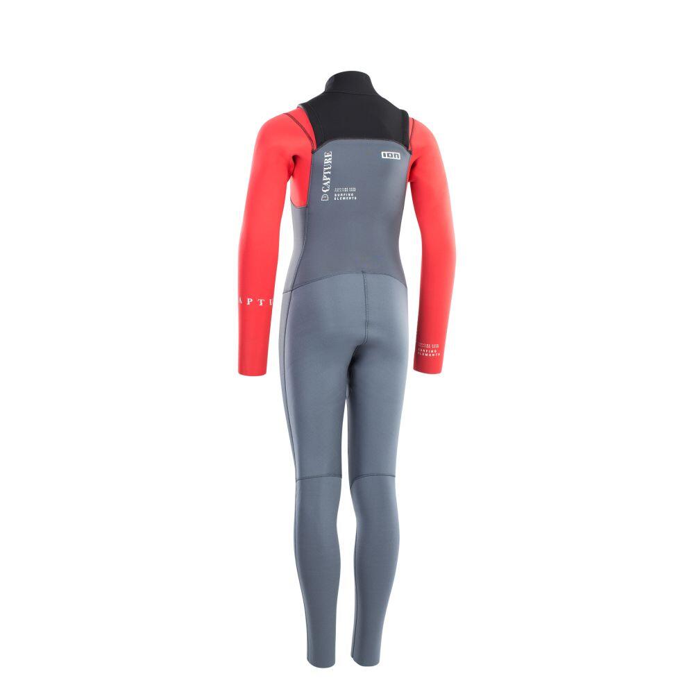 ION Neoprenanzug Capture Semidry  FZ DL 4/3 Junior Langarm steel blue/red/black 3/5