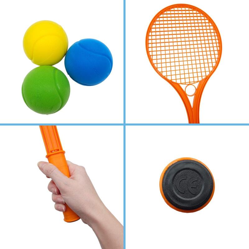 Tennisschläger-Set für Kinder mit 3 farbigen Schaumstoffbällen, orange