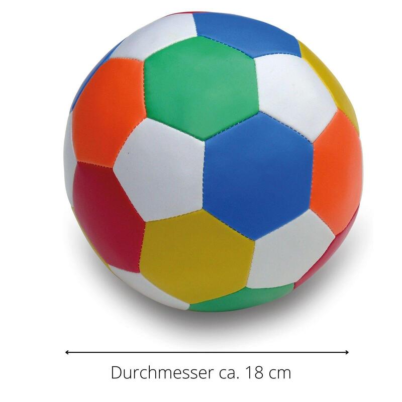 Softball für Kinder, Ø 18 cm, im bunten Fußballdesign, extra weich