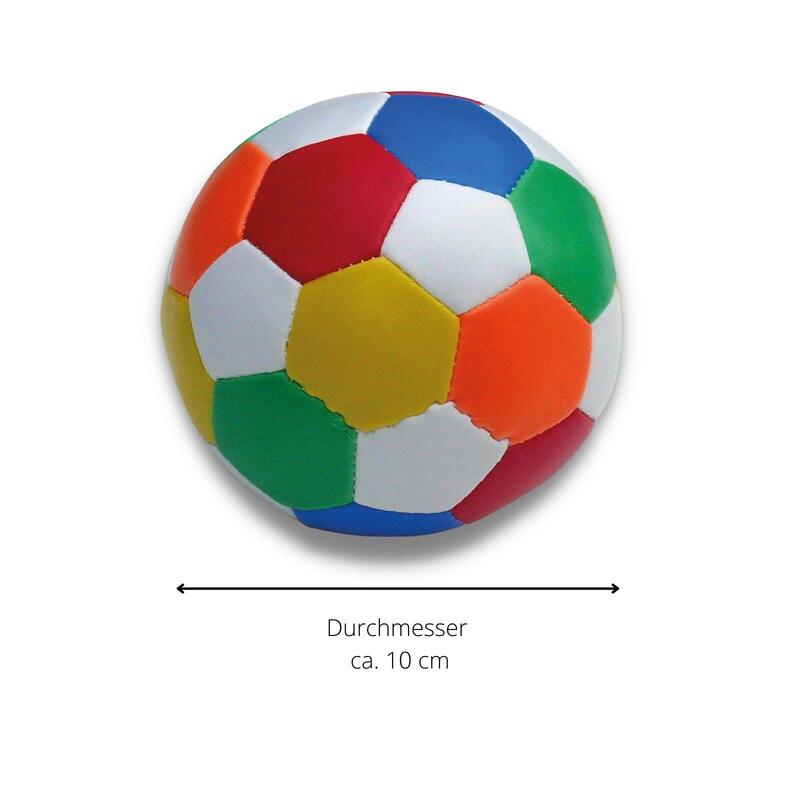 Softball 4er Set für Kinder, Ø 10 cm, buntes Fußballdesign, extra weich