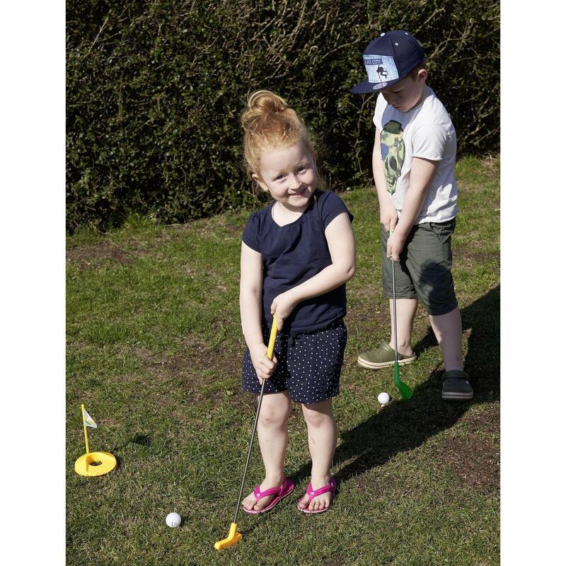 5-teiliges Golf-Spielset für Kinder mit Schläger, Golfloch und 3 Bällen, Gelb