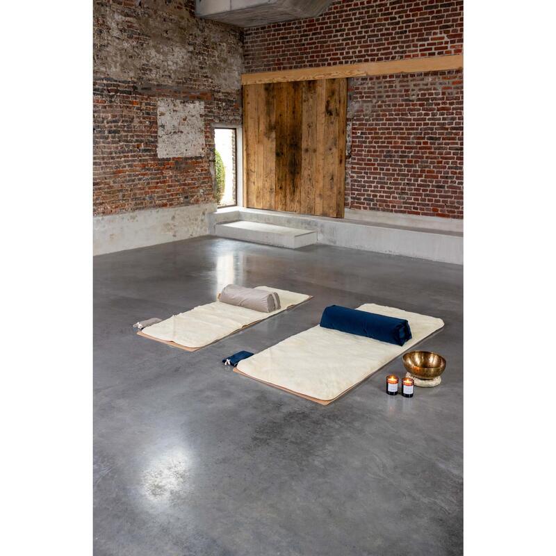 XL Esterilla de yoga - Lana merino y algodón - Yin yoga - Yoga nidra - 196x80cm