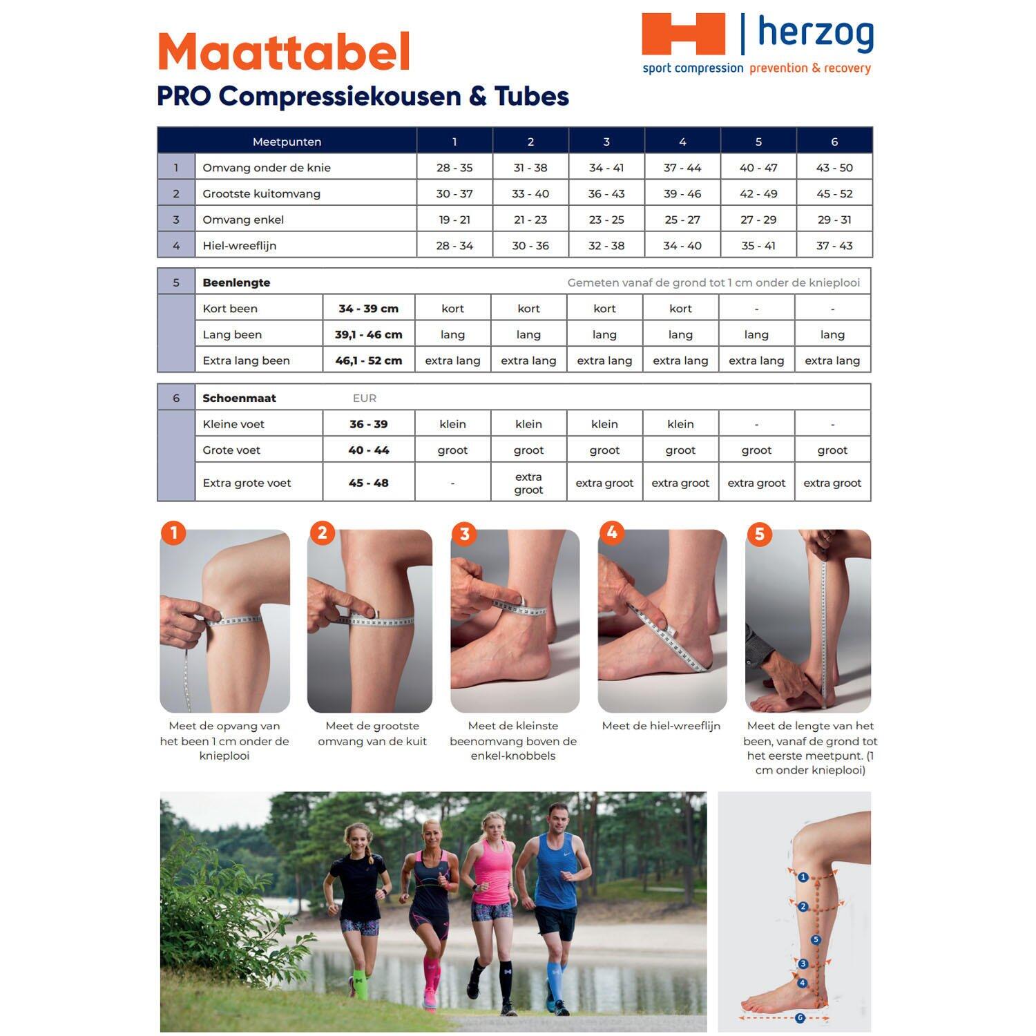 Herzog PRO Compressiekousen Zwart/Zilver 2/4