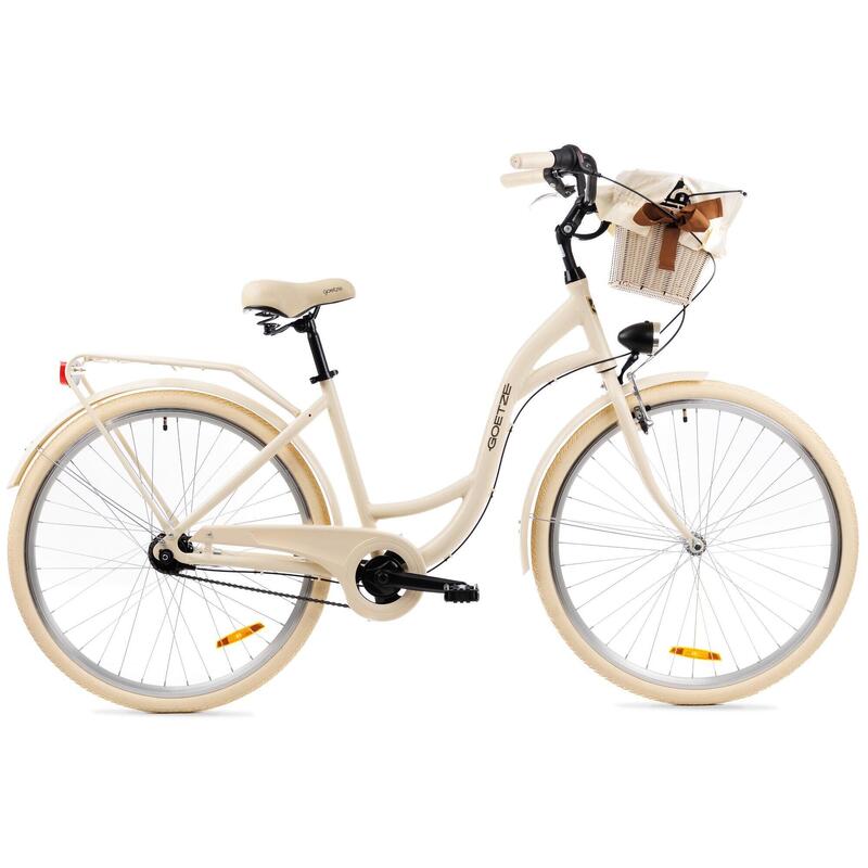 Rower Miejski Damski GOETZE Style 28" Alu 7s, Kosz GOETZE Decathlon