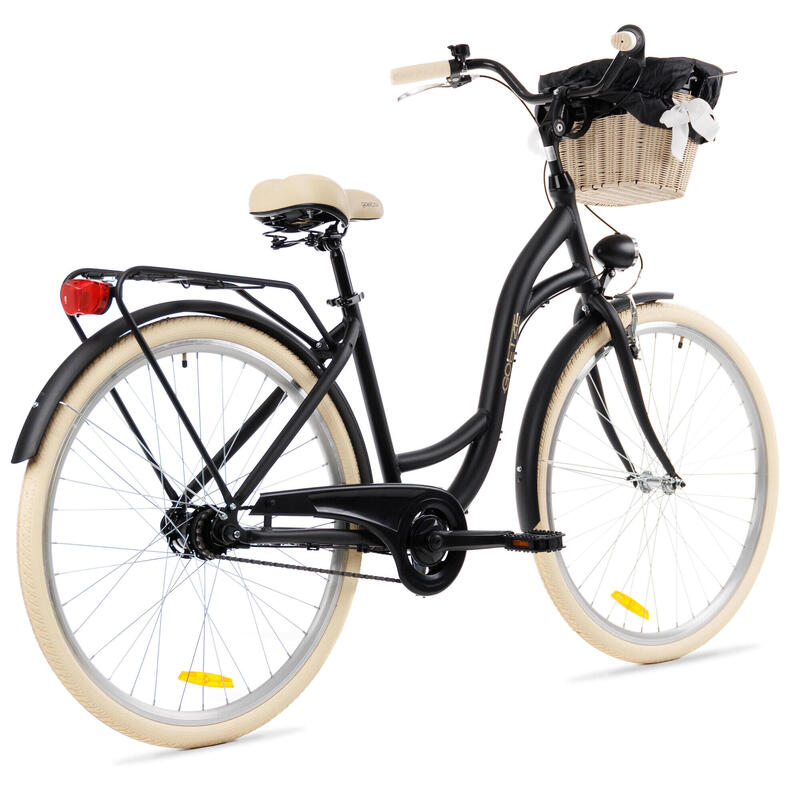 Rower Miejski Damski GOETZE Style 28" Alu 7s, Kosz GOETZE Decathlon