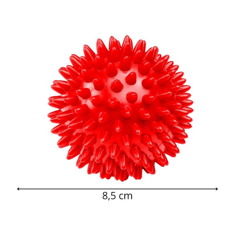 Piłeczka z kolcami 8,5 cm do rehabilitacji, masażu czerwona