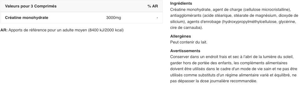 Creatinas - Creatina Monohidrato (250 Comprimidos) 2/3