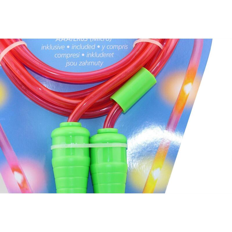 LED Springseil für Kinder mit Leuchteffekt, pink/grün, 240 cm lang, verstellbar