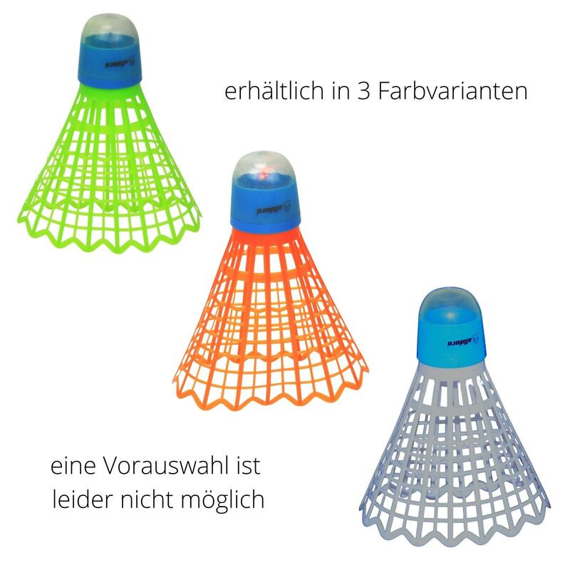 LED Sky Ball, XXL-Federball mit Leuchteffekt, 17,5 cm groß, 3-farbig sortiert