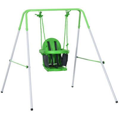 Outsunny Altalena per Bambini 6-36 Mesi da Giardino e Salotto Verde