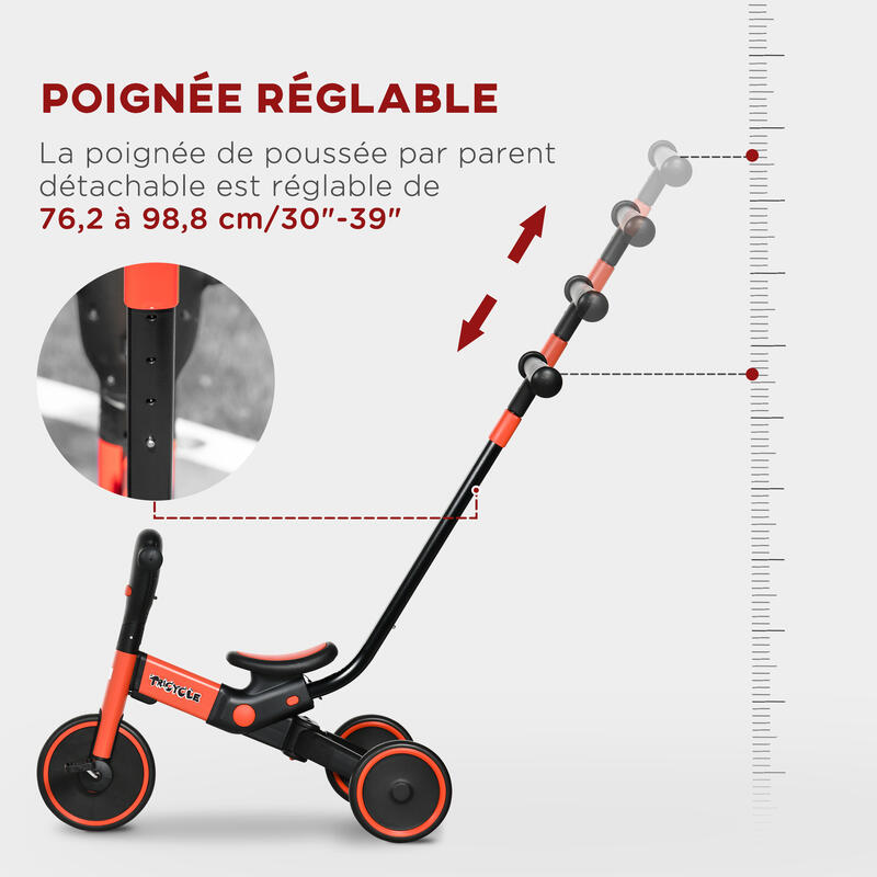 Tricycle Enfant Évolutif Pliable Multi-équipé Métal Pp à Prix Carrefour