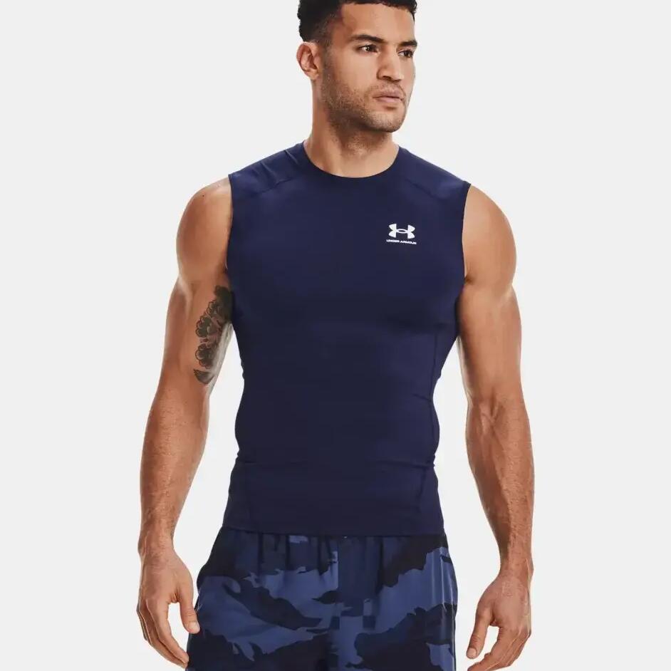 HeatGear® Lycra Under Armour Navy Tank Top