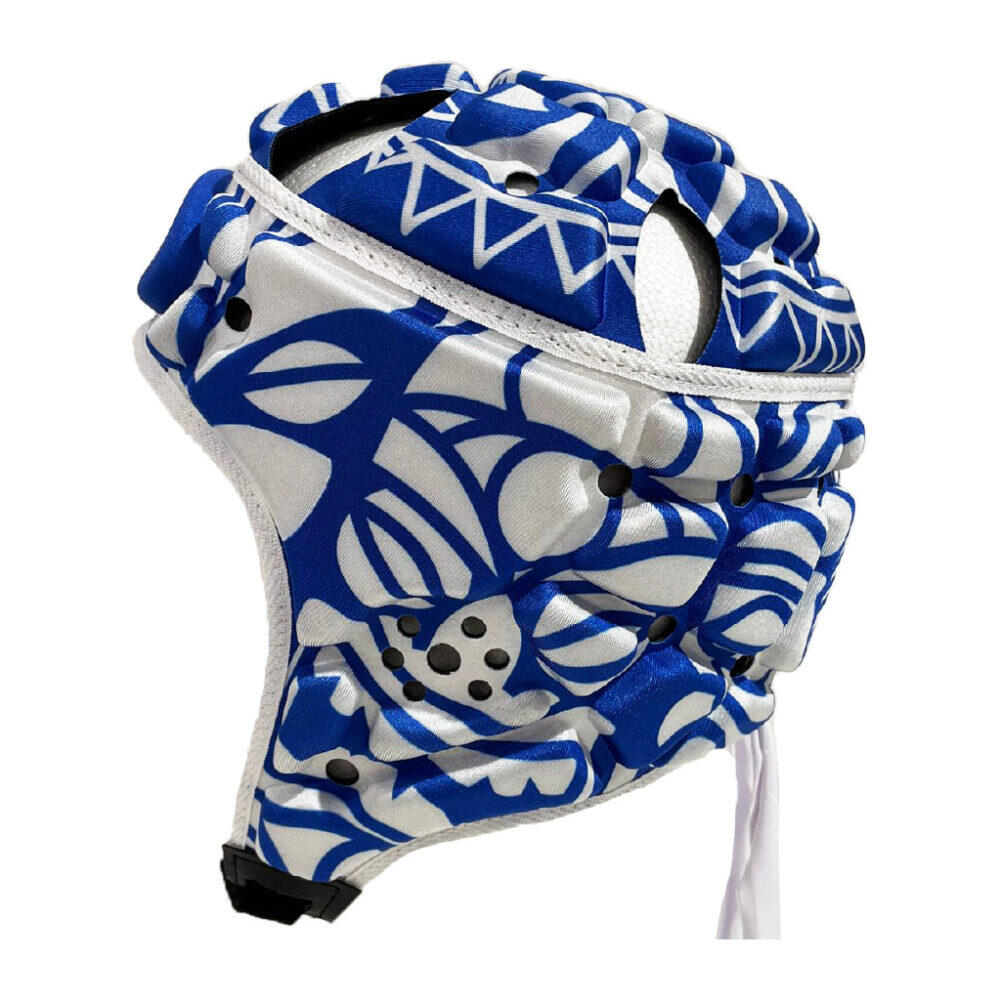Casque de rugby Impact pour adulte Samoa Blanc et bleu 2/5