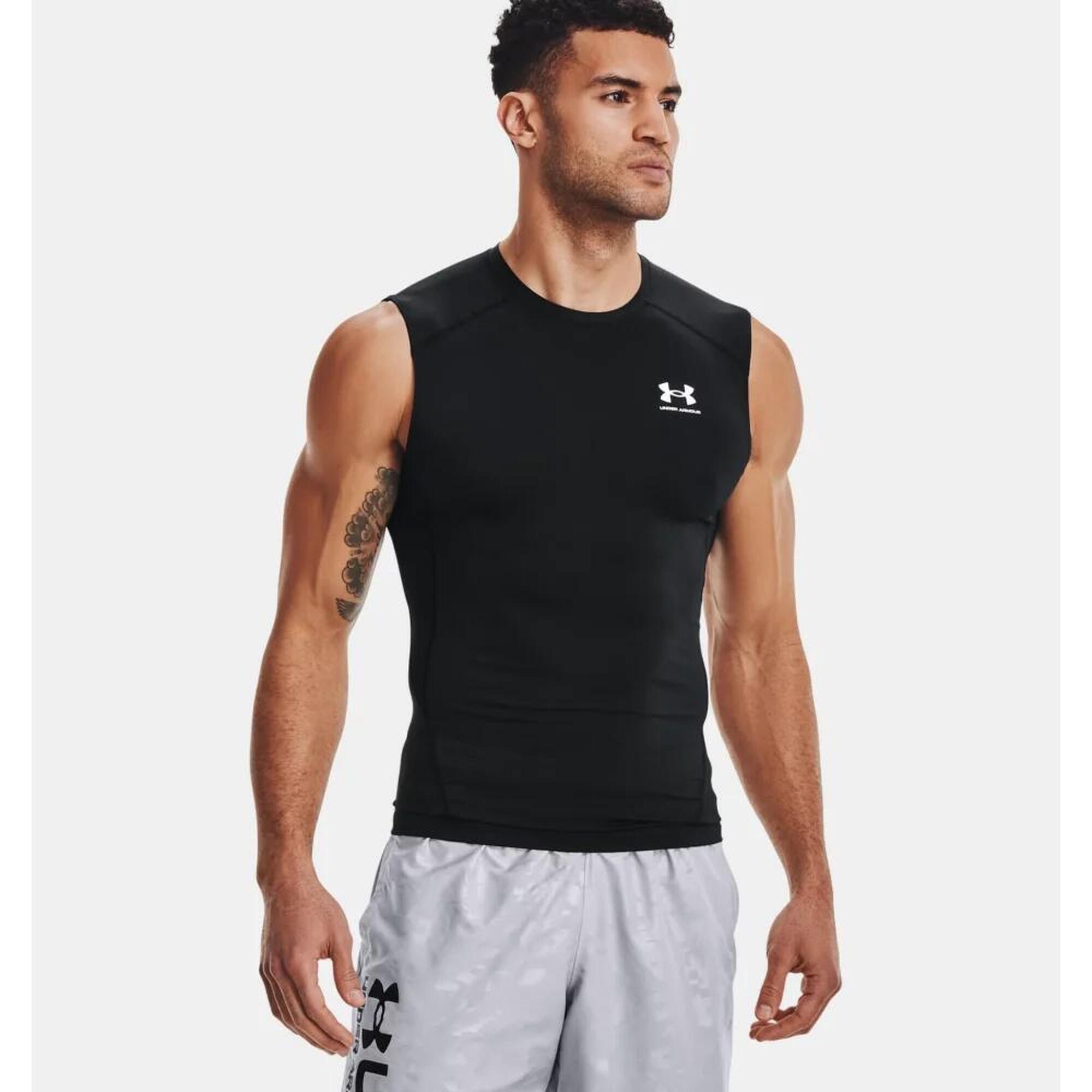 Under Armour - Débardeur Lycra Heatgear® Pour Homme Under Armour Noir - T-shirt Sans Manche - Noir - 42 M/l - Decathlon