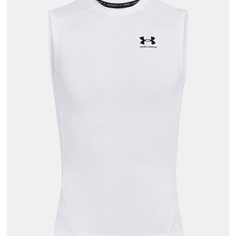 Camiseta Sin Mangas Lycra Heatgear Under Armour Blanco