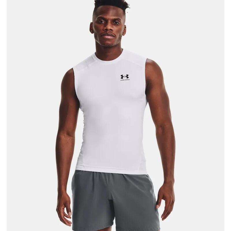 Camiseta Sin Mangas Lycra Heatgear Under Armour Blanco