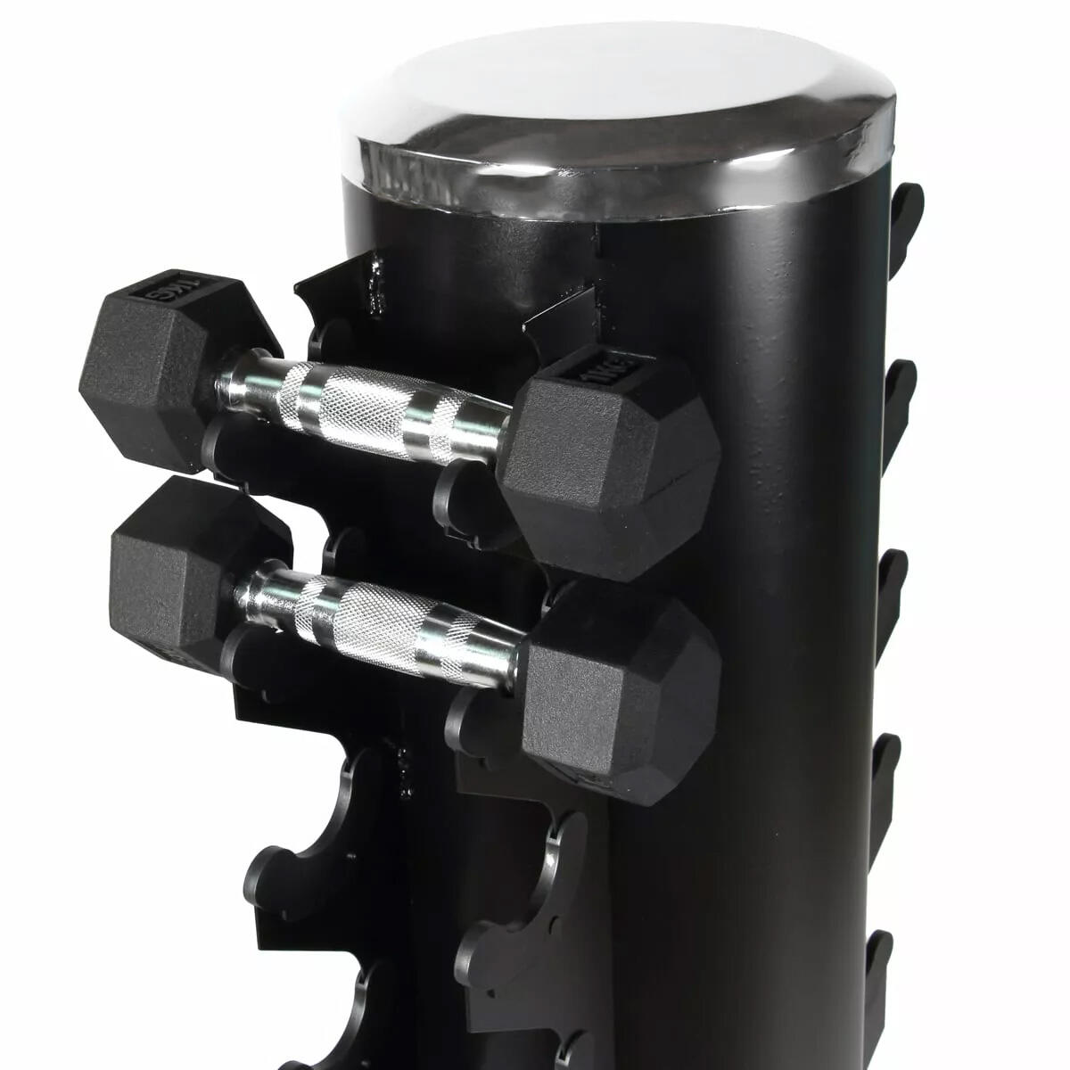 Suporte de armazenamento vertical em aço de 125 cm para 10 pares de halteres 2/3