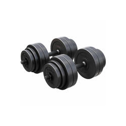 Kit Mancuernas Musculación Gyronetics Negro 30Kg Diámetro 25mm