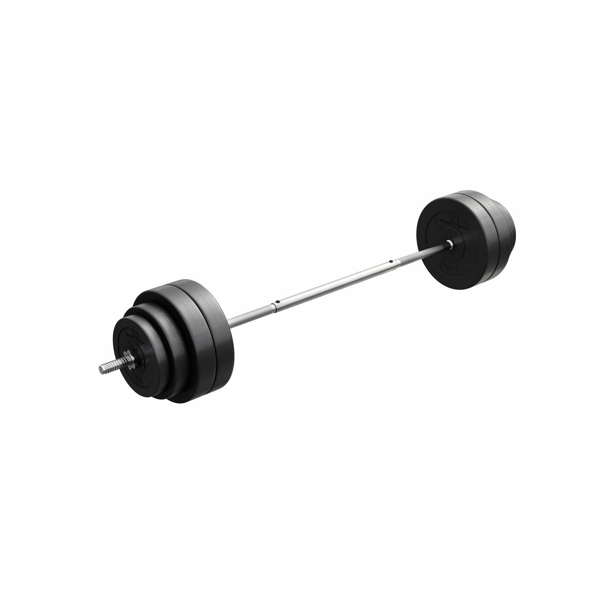 KIT HALTERES RECTOS 60KG + DISCOS DE PLÁSTICO GN003 | MUSCULAÇÃO | 25MM