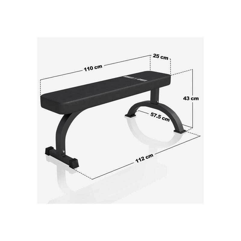 BANC DE MUSCULATION PLAT AVEC LOGO | COULEUR NOIR