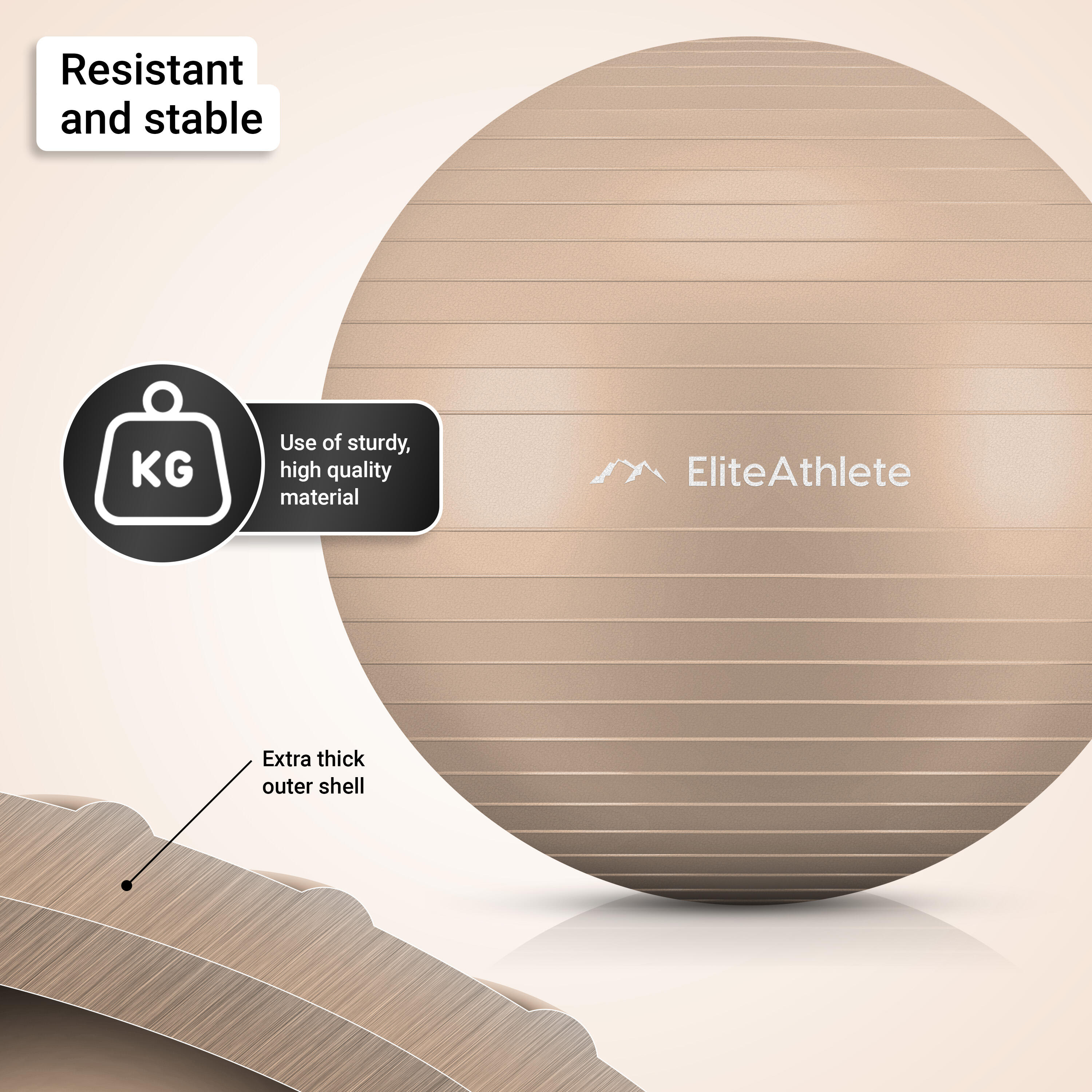 EliteAthlete® Ballon Gym - Fitness Pilates Yoga - Ballon Grossesse 5/7