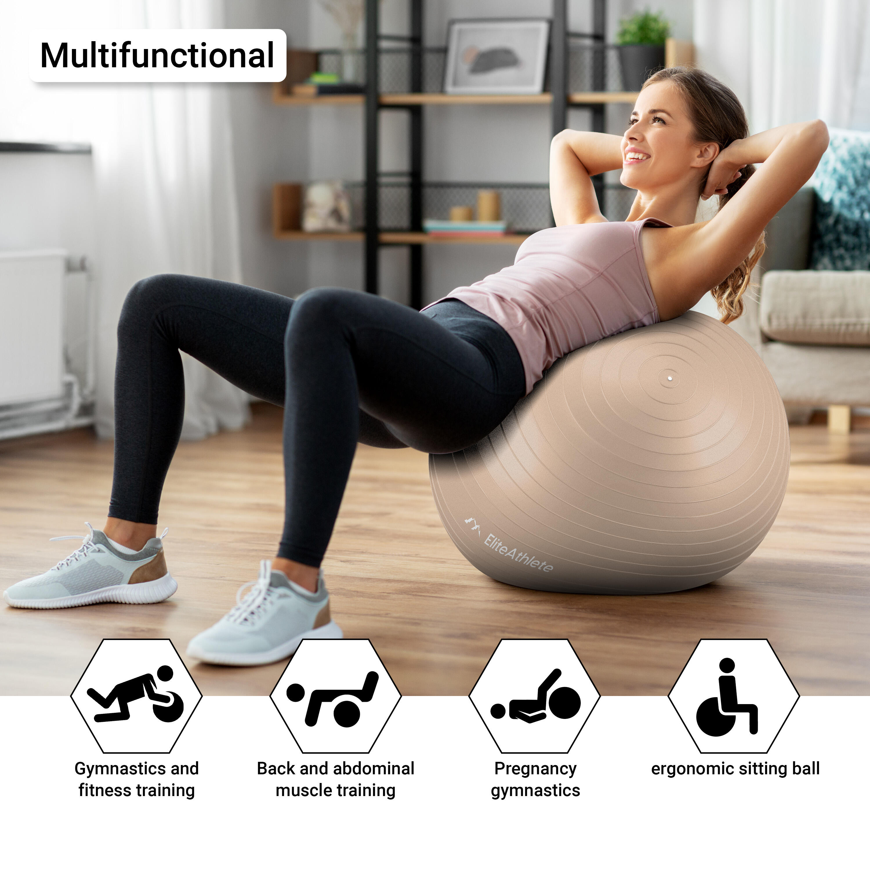 EliteAthlete® Ballon Gym - Fitness Pilates Yoga - Ballon Grossesse 2/7