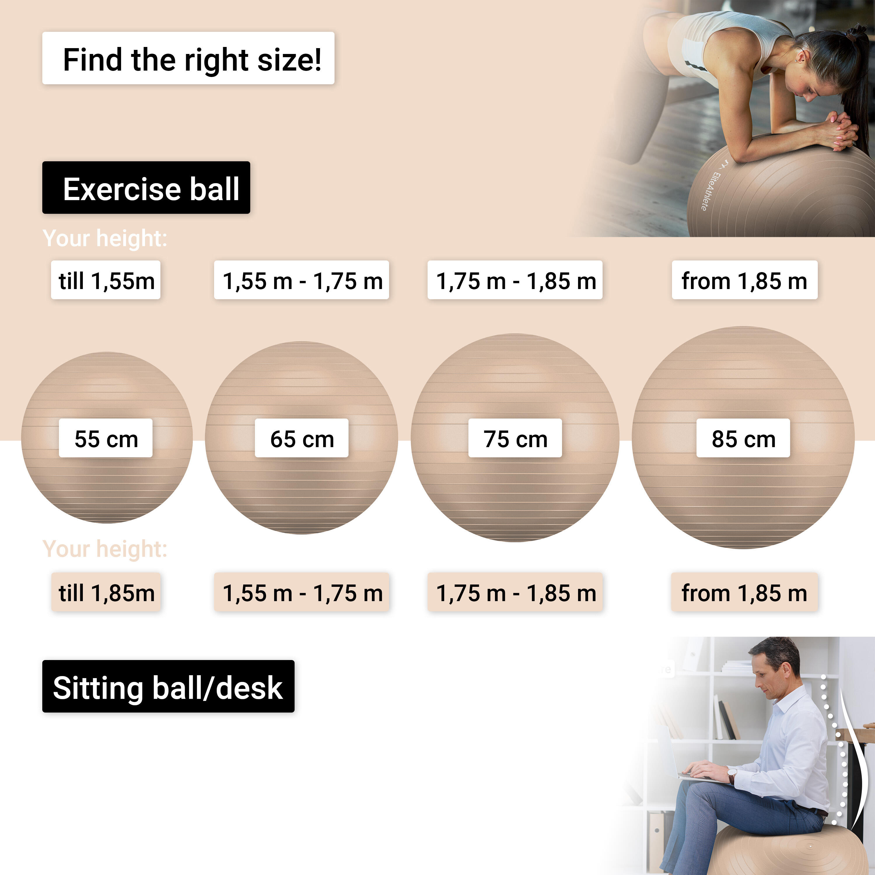 EliteAthlete® Gymnastiekbal - Zitbal 7/7