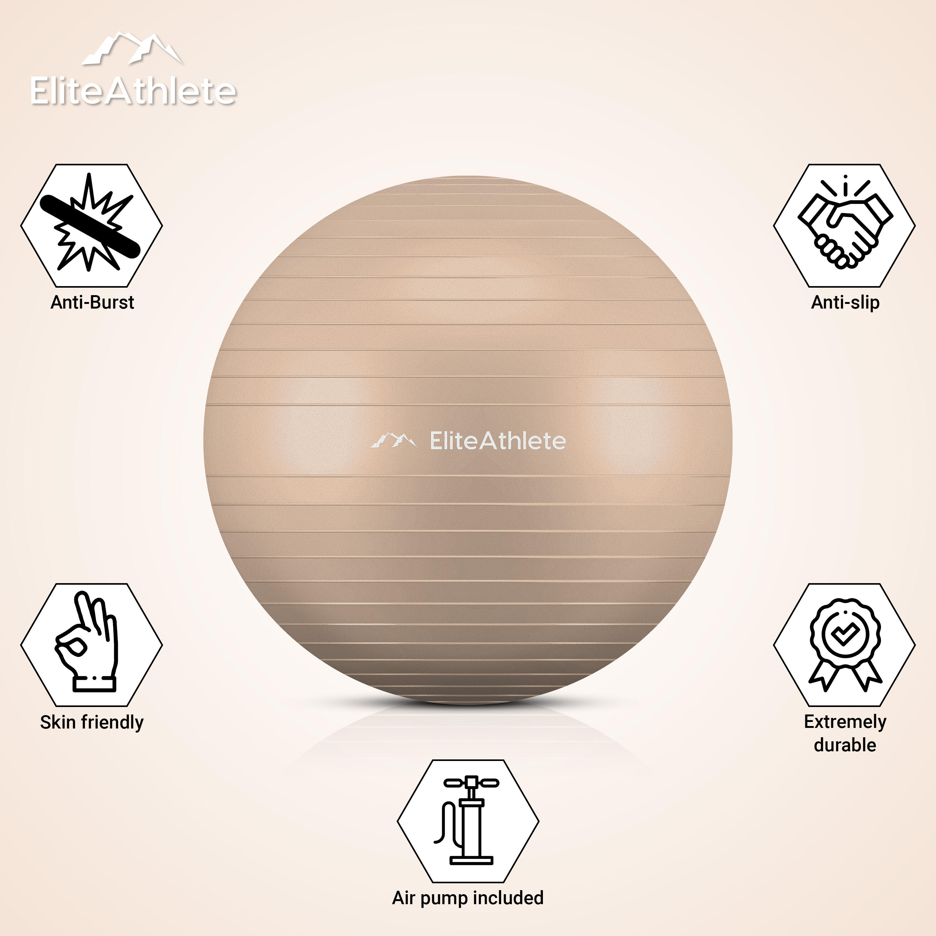 EliteAthlete® Ballon Gym - Fitness Pilates Yoga - Ballon Grossesse 6/7