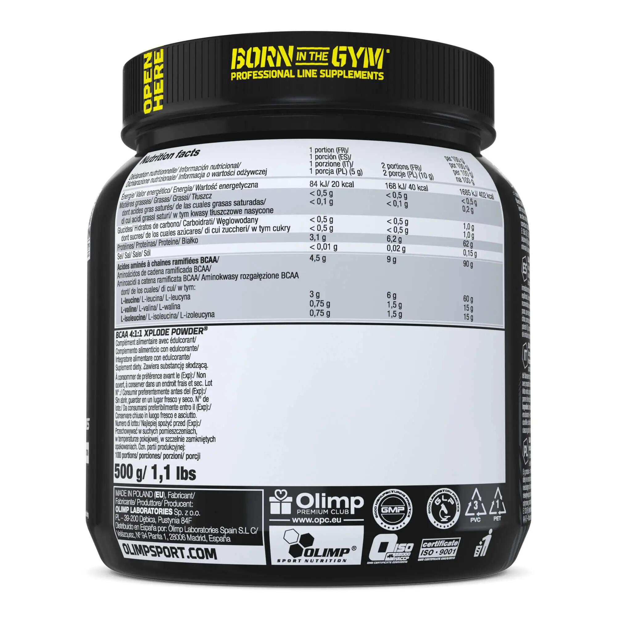 OLIMP SPORT BCAA 4:1:1 Xplode powder 500g Pear 3/3