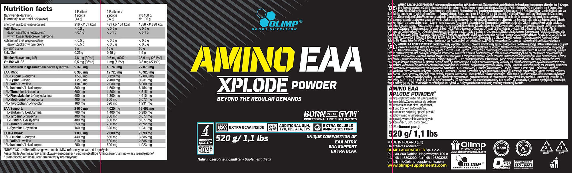 Amino EAA Xplode OLIMP 520 g Ananas 2/2