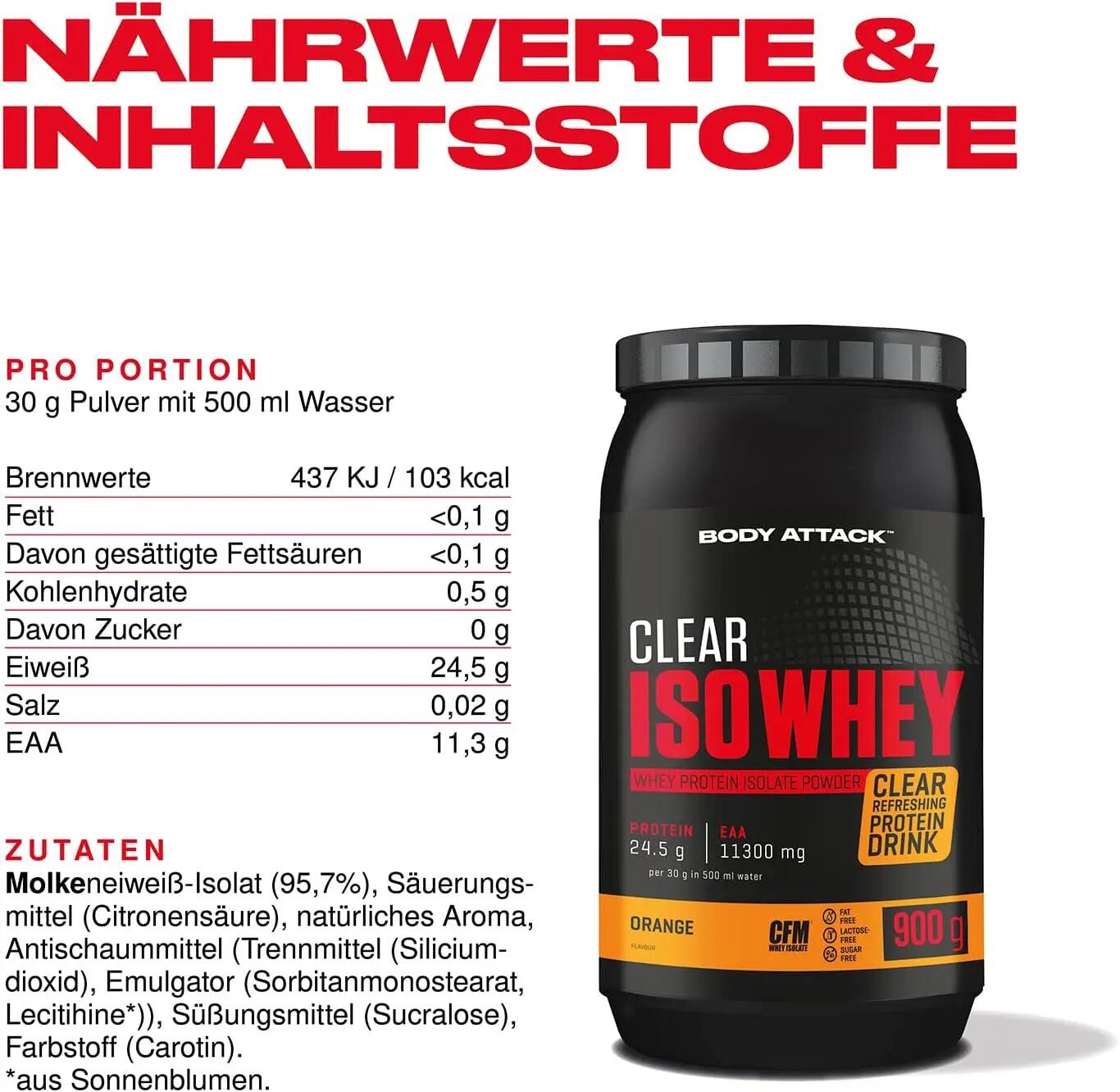 Body Attack Clear Iso Whey 900g 2/4