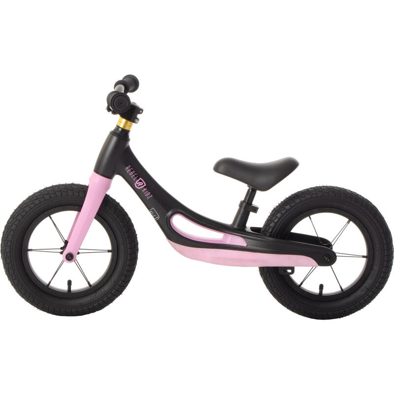 Rebel Kidz Draisienne à 2 roues loopfiets 12 Pouces Junior Noir/Rose