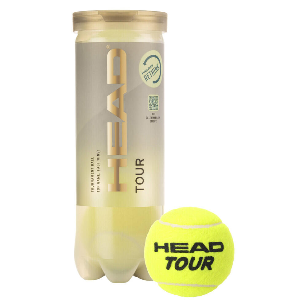 HEAD Tube met 3 Head Tour tennisballen