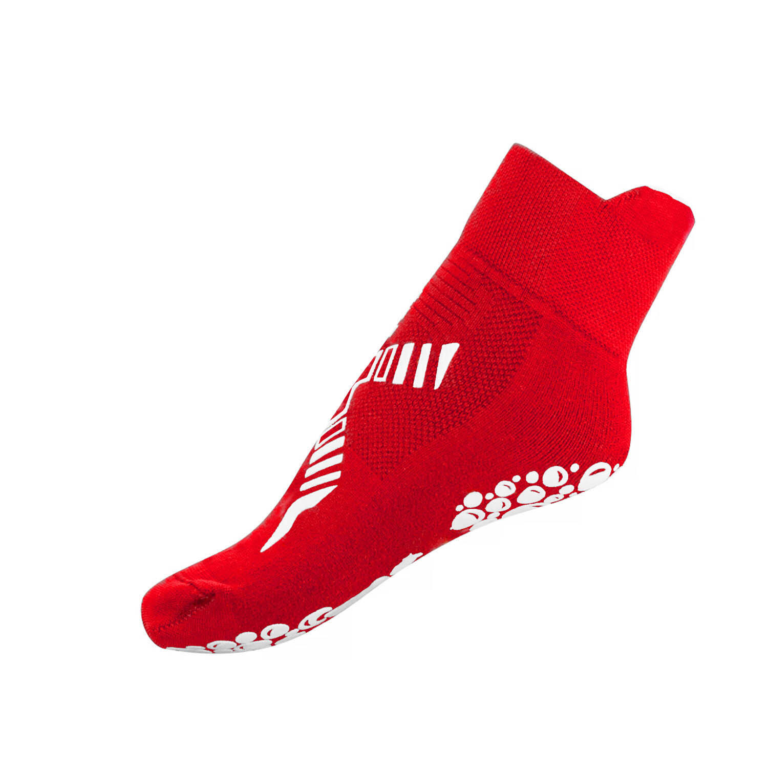 Chaussettes techniques de piscine antidérapantes pour enfants, rouge/blanches 2/4