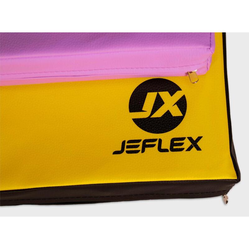 Turnmatte 200 x 100 x 8 cm Fitness gelb/schwarz Weichbodenmatte Jeflex
