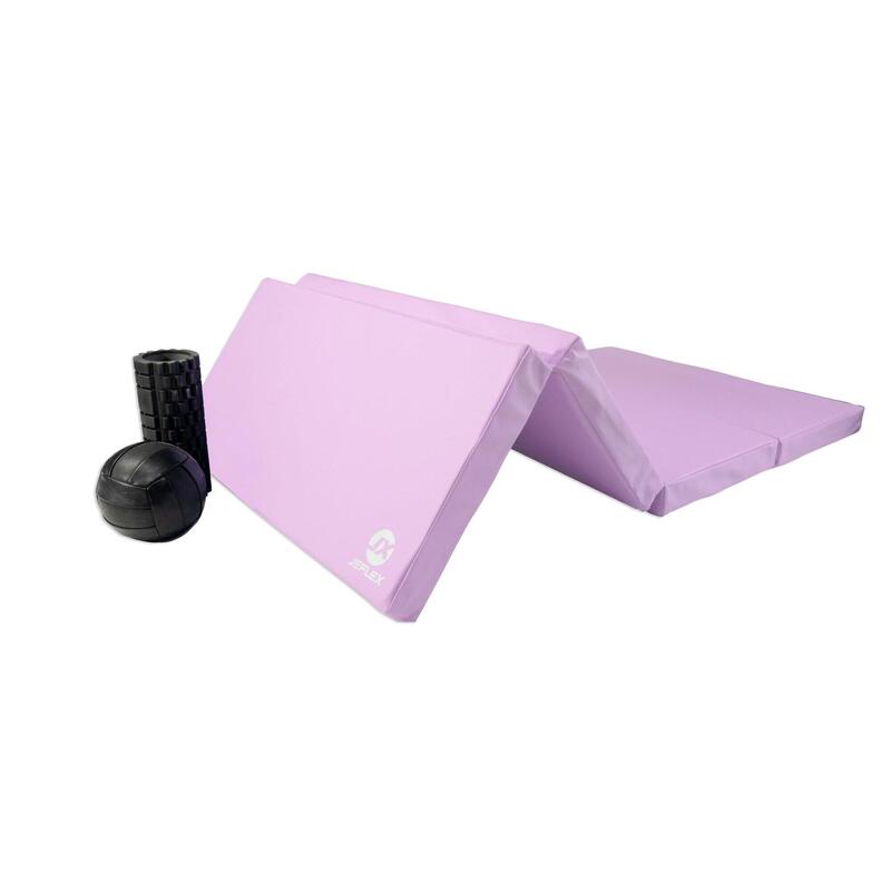 Tapis de gymnastique 200 x 100 x 8 cm, violet, pliable, Jeflex.