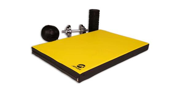 Turnmatte 100 x 70 x 8 cm Fitness rot/schwarz Weichbodenmatte Jeflex