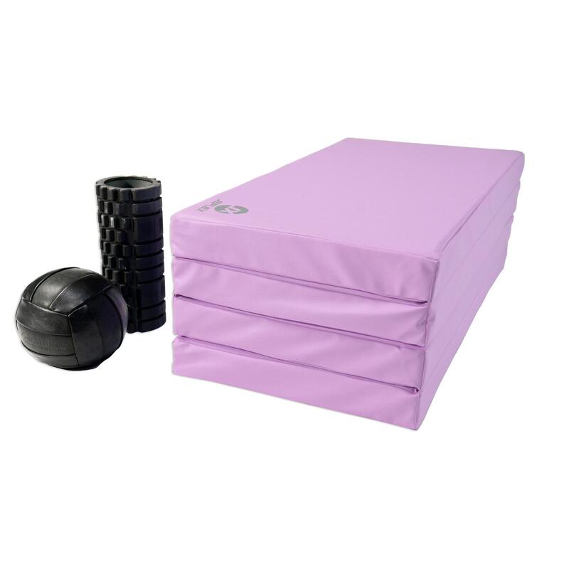 Tapis de gymnastique 200 x 100 x 8 cm, violet, pliable, Jeflex.