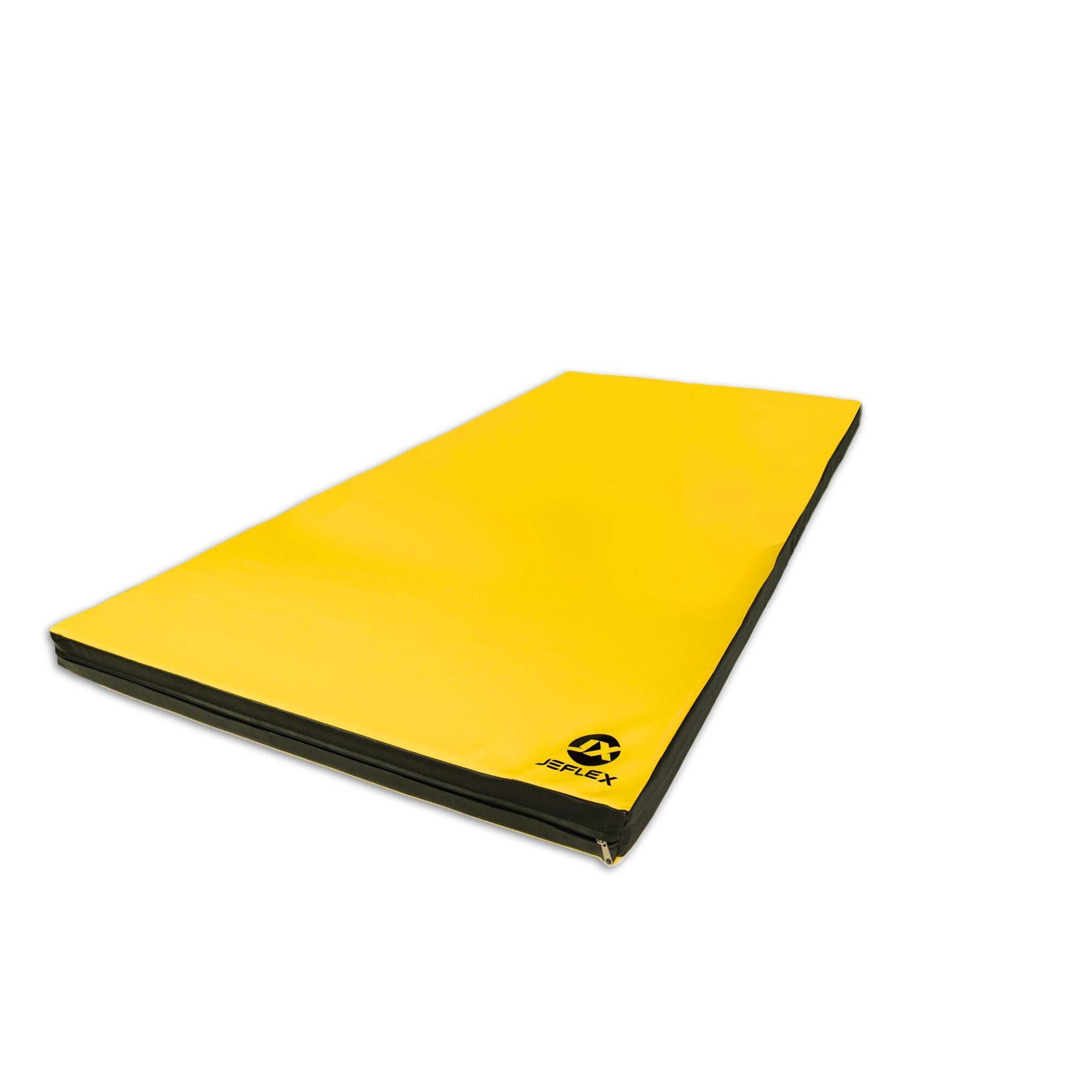 Tapete esportivo 200 x 100 x 8 cm Fitness amarelo/preto, Jeflex