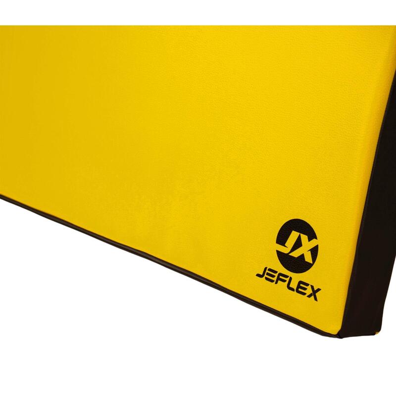 Turnmatte 150 x 100 x 8 cm Fitness gelb/schwarz Weichbodenmatte klappbar Jeflex