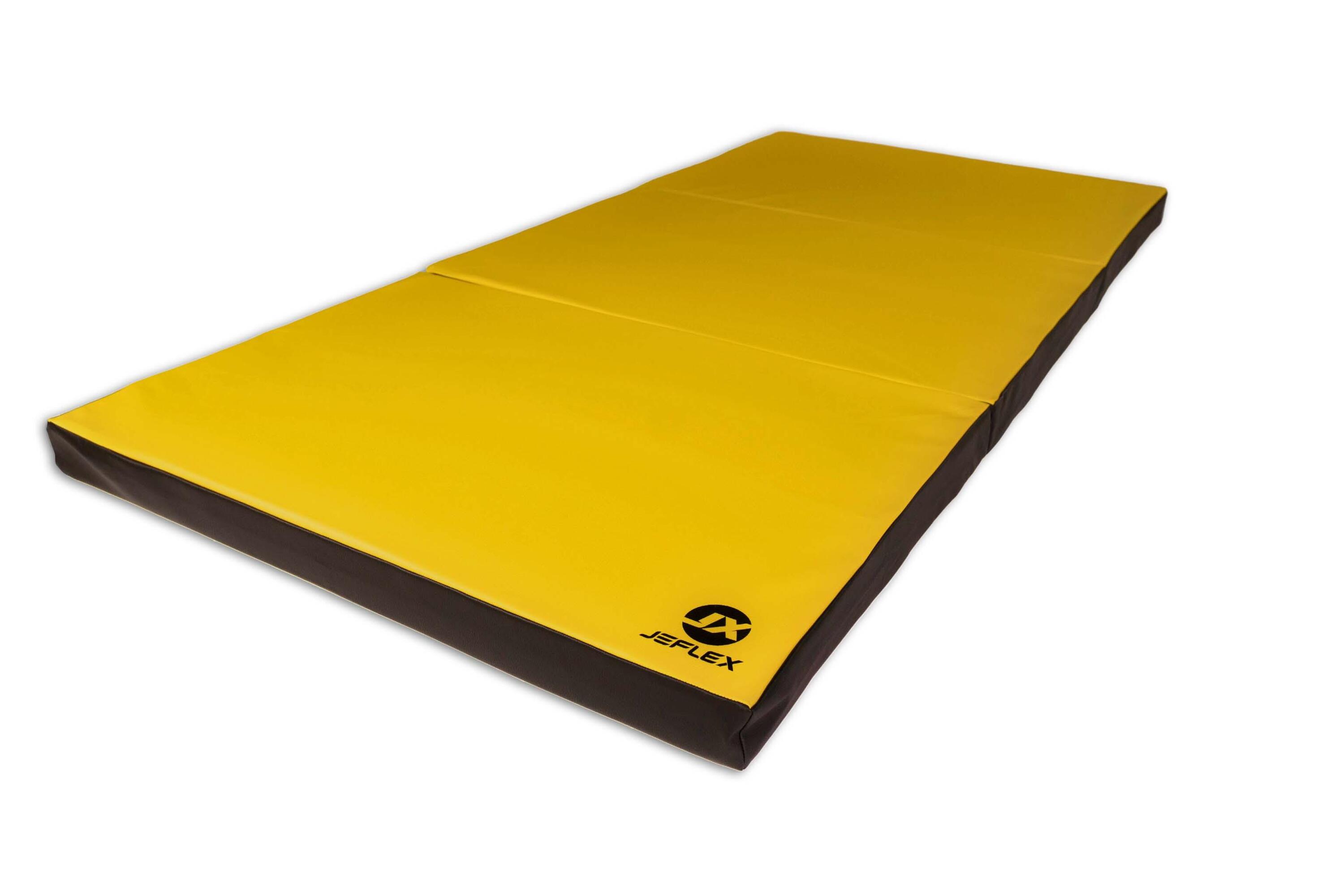 JEFLEX Turnmatte 210 x 100 x 8 cm gelb/schwarz Weichbodenmatte klappbar Jeflex