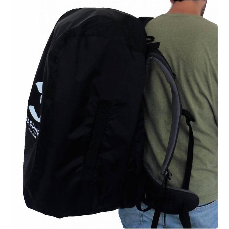 Sarhino Shield Flugtasche und Regenhülle für Rucksäcke 50 bis 100 L – schwarz