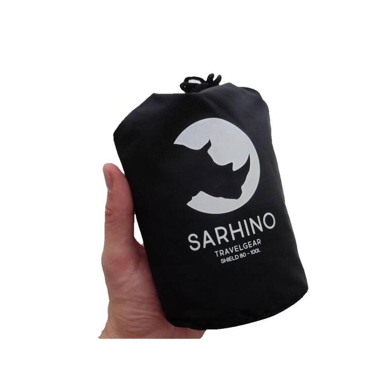 Bolsa de vôo Sarhino Shield e capa de chuva para mochilas de 50 a 100 L - preta