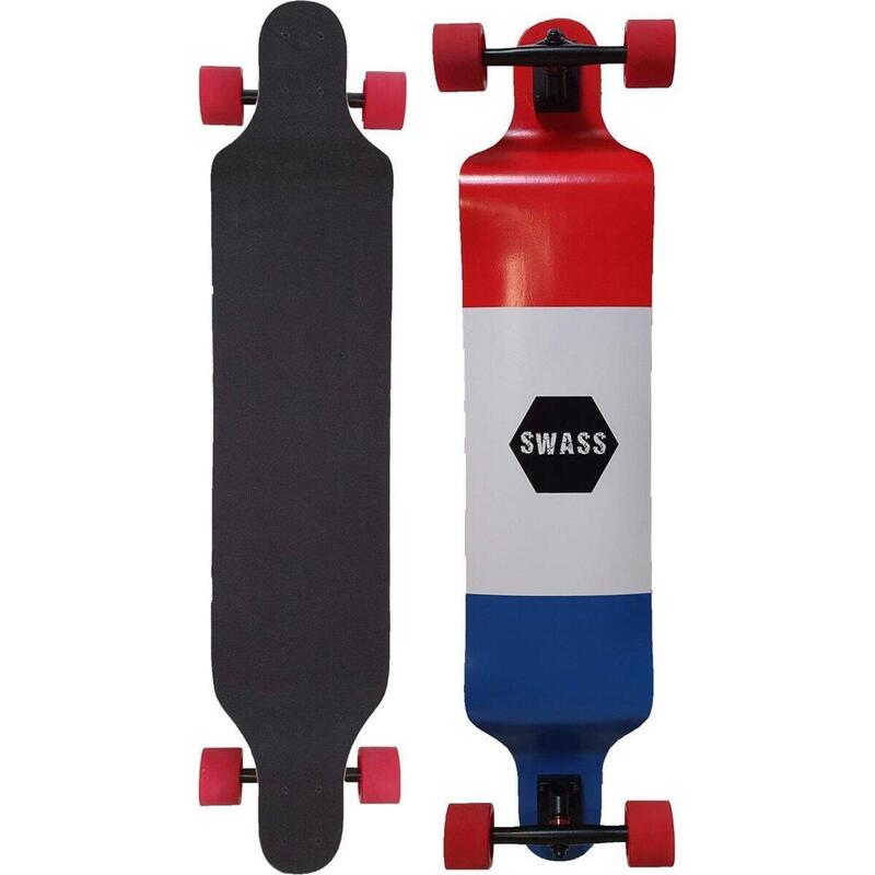 Longboard Rouge/Blanc/Bleu